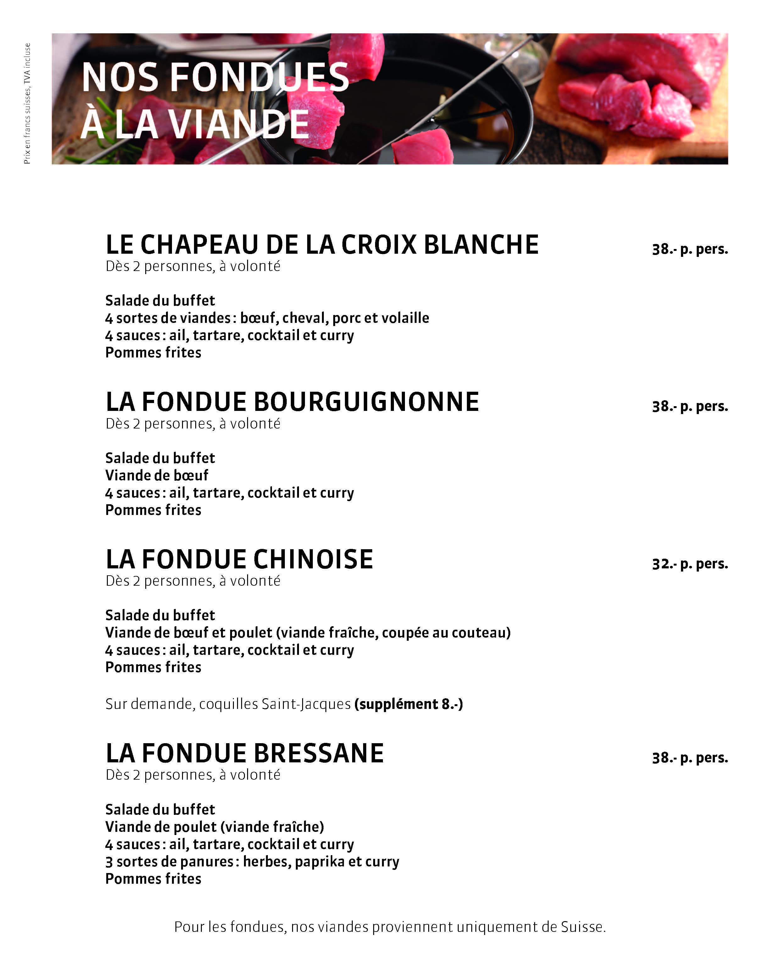 Les fondues à la viande